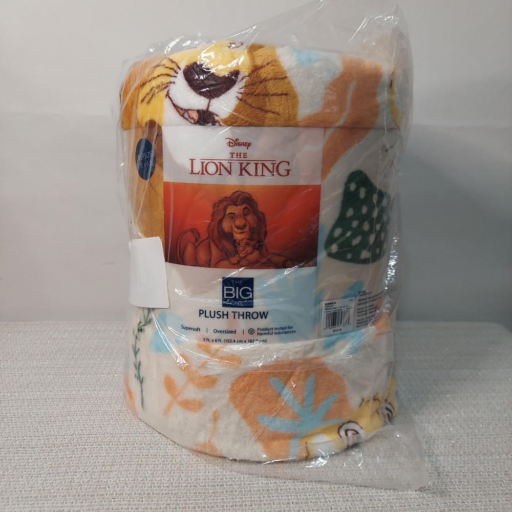 NEW Disney Lion King The Big One Oversized Plush Throw Blanket 5x6 Simba Mufasa